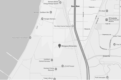 Map showing Shinagawa Refractories in Kwinana, WA